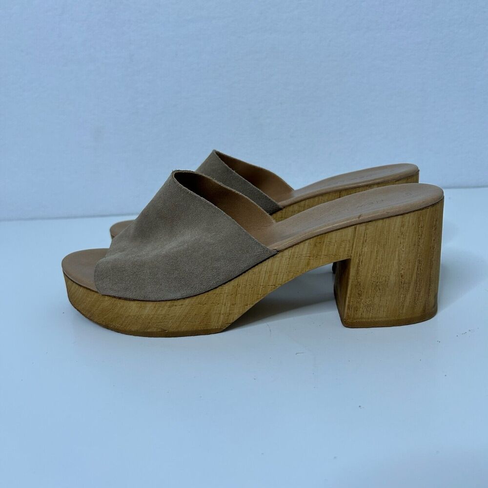 New Look Chunky Wooden Platform Slip on Heel Sandals EU 39 (US 7.5/8)